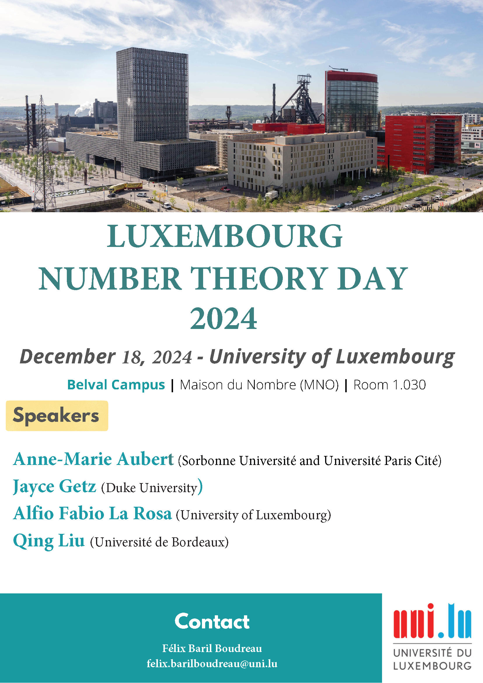 Luxembourg Number Theory Day 2024